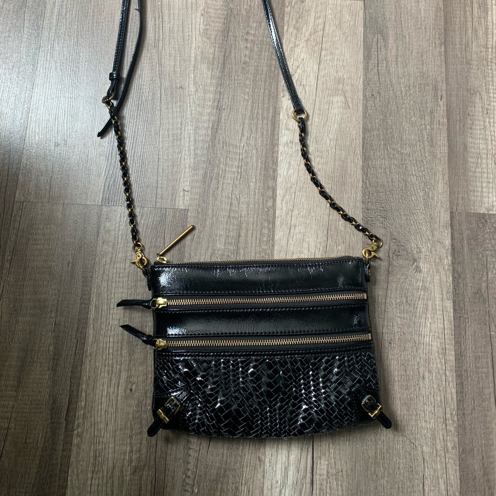 Very pretty/ edgy Patton leather and gold bag